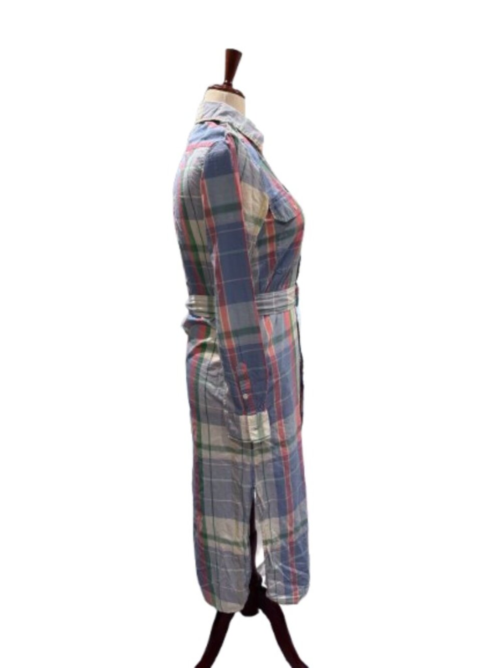 Ralph Lauren Plaid Button Front Maxi Shirt Dress Belted Long Sleeve Preppy (M/L) - Picture 7 of 16